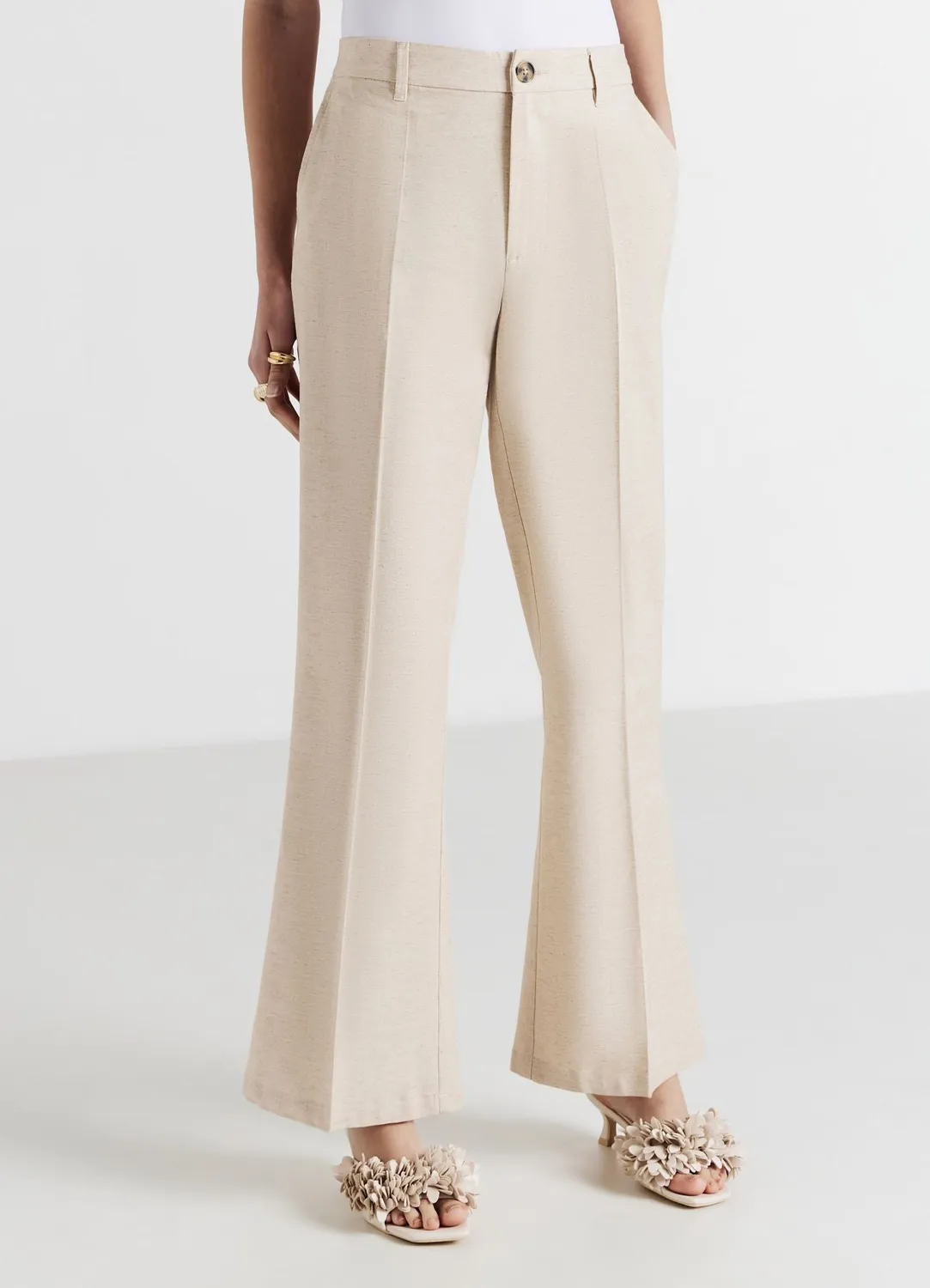 Calliope pantalon flare femme coton uni