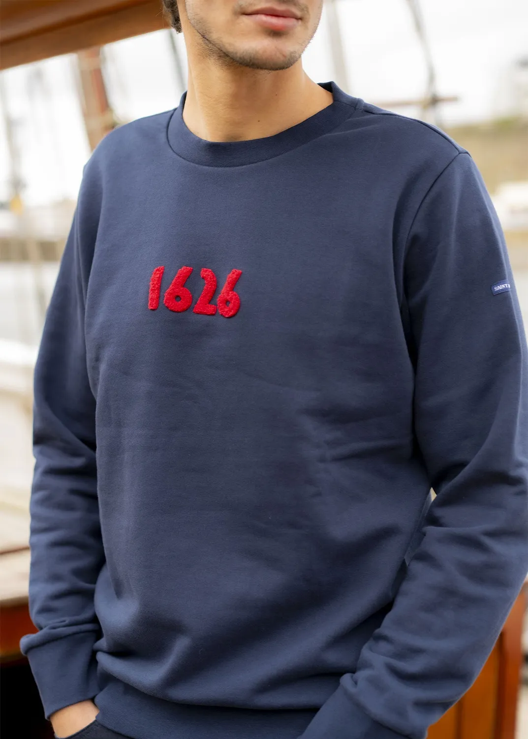 Saint James Jean Bart sweat amiral/tulipe coton