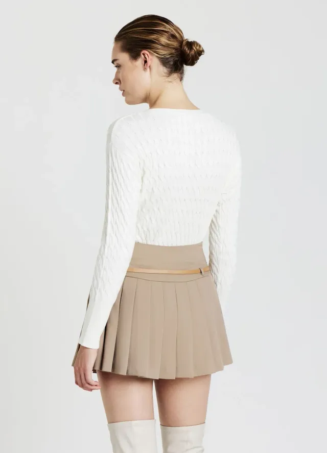 Calliope Cardigan tressé gilet femme col V boutons