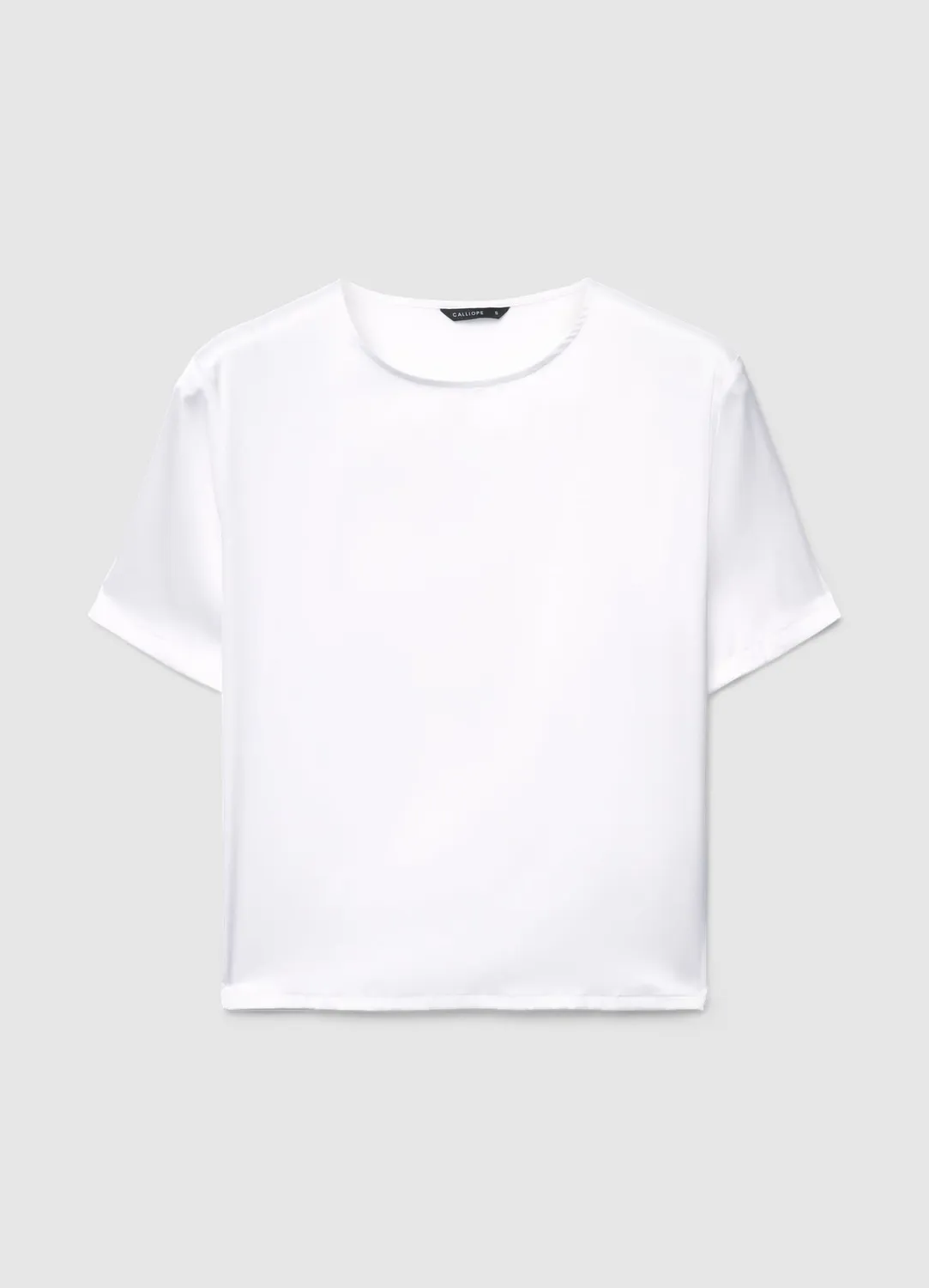 Calliope T-shirt Satin T-shirt Femme Uni Col Rond