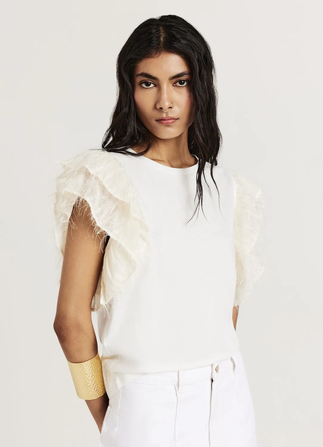 Calliope t-shirt volants coton femme