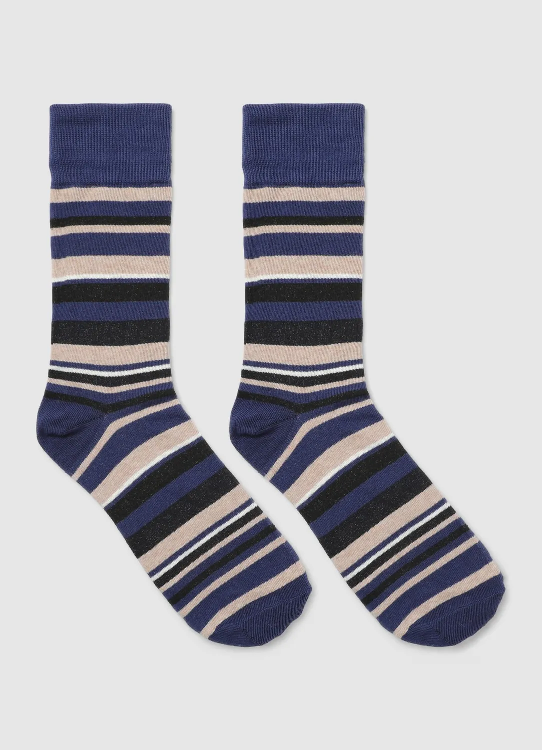 Calliope chaussettes courtes à rayures homme TU coton