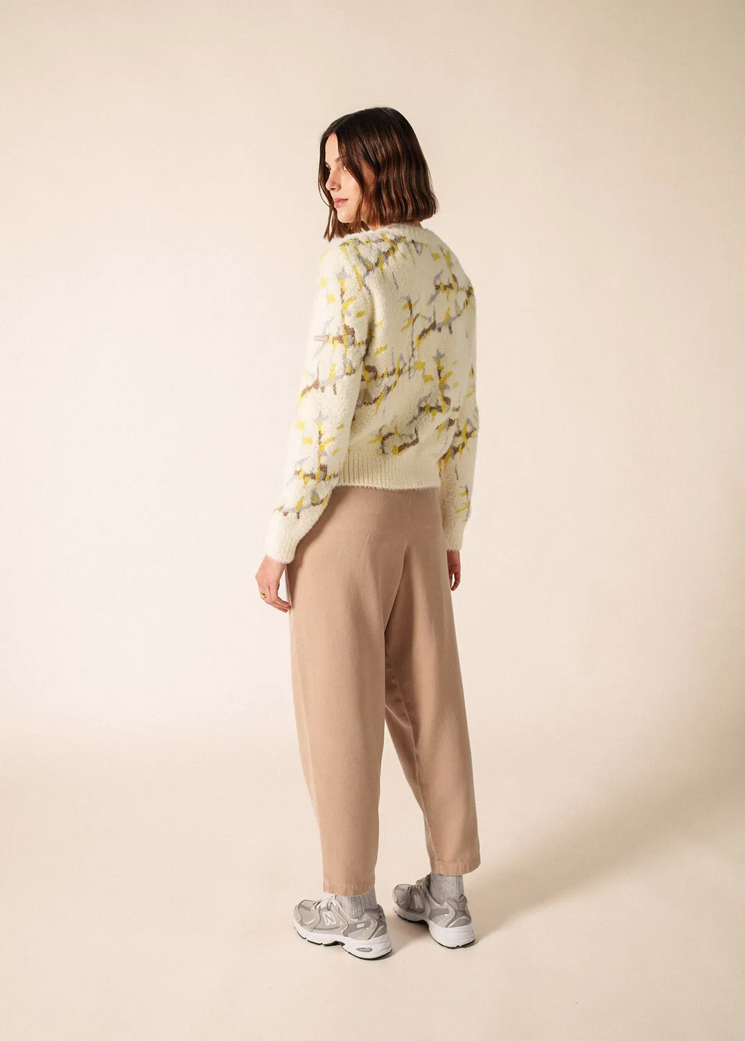 Saint James Leeds pull jacquard coton blanc hiver