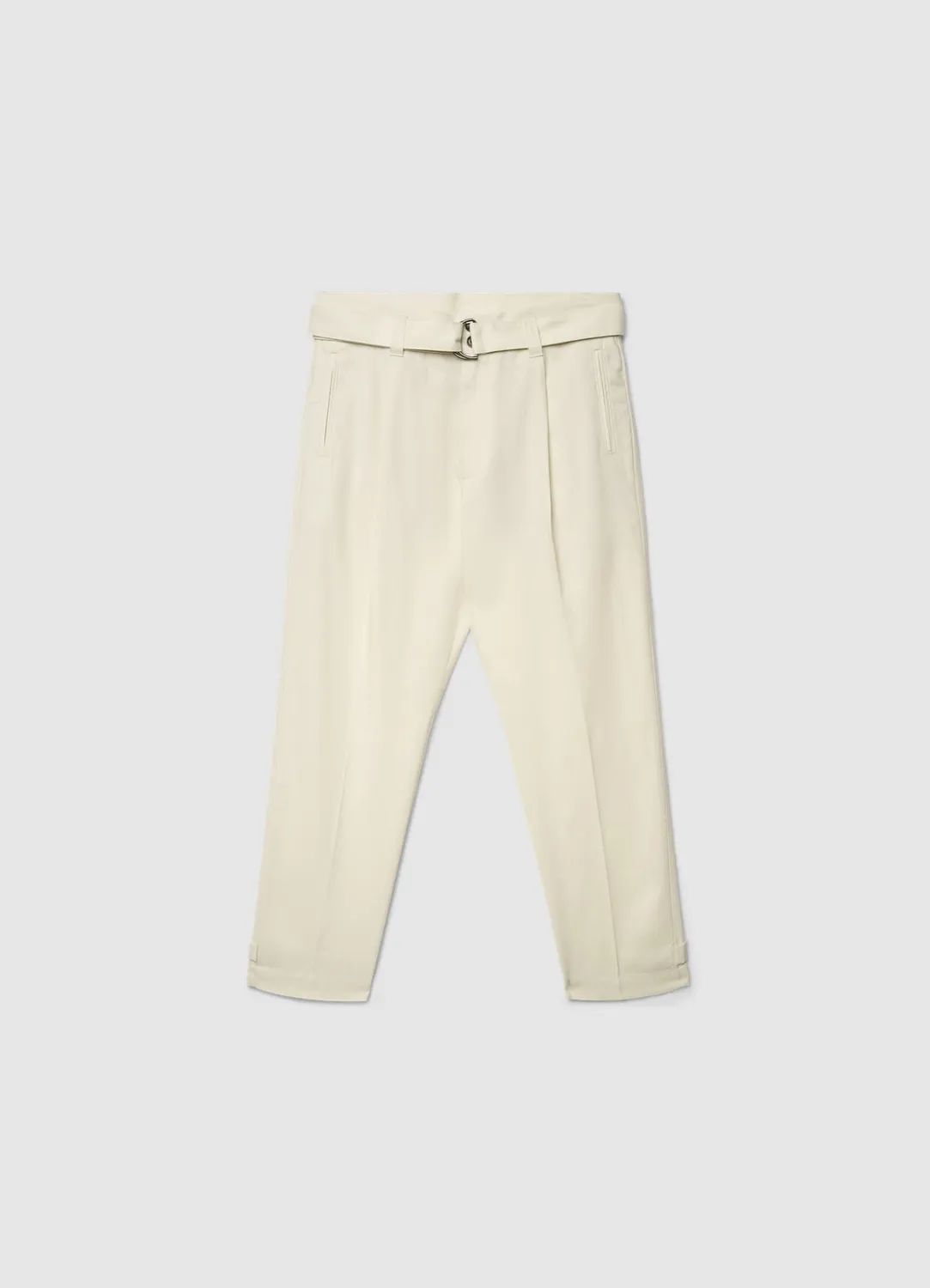 Calliope pantalon homme lin ceinture à revers
