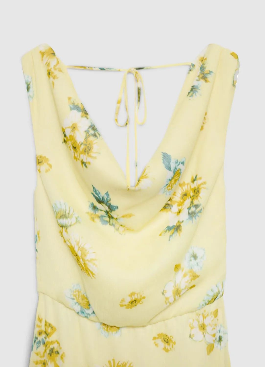 Calliope robe longue fleurs femme col drapé sans manches
