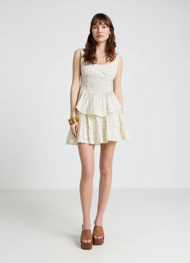 Calliope jupe-short fleurs jupe-culotte volants taille haute