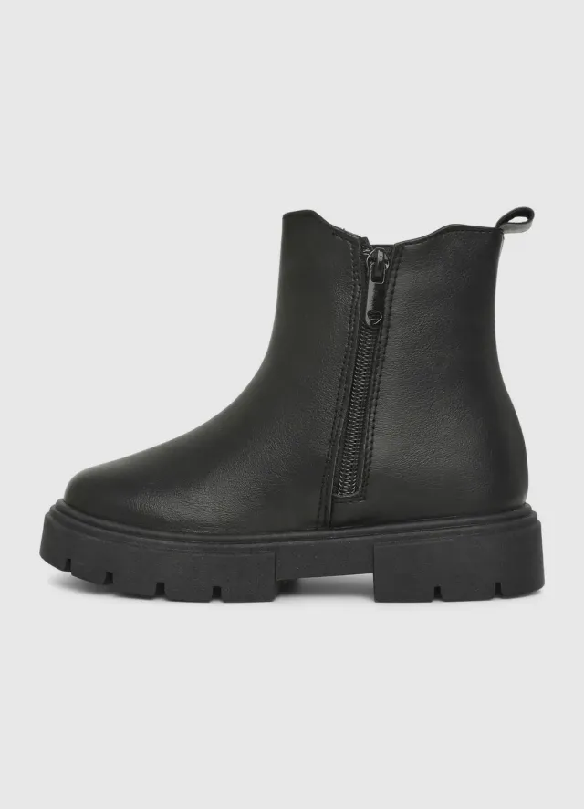 Calliope bottines fille zip latéral unies montantes