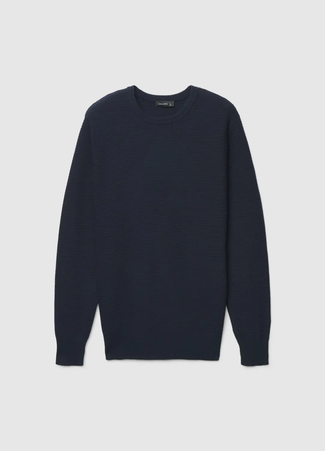 Calliope pull col rond homme côtelé manches longues