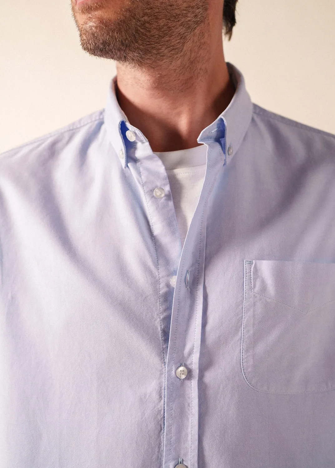 Saint James Amboise chemise homme ciel oxford coton