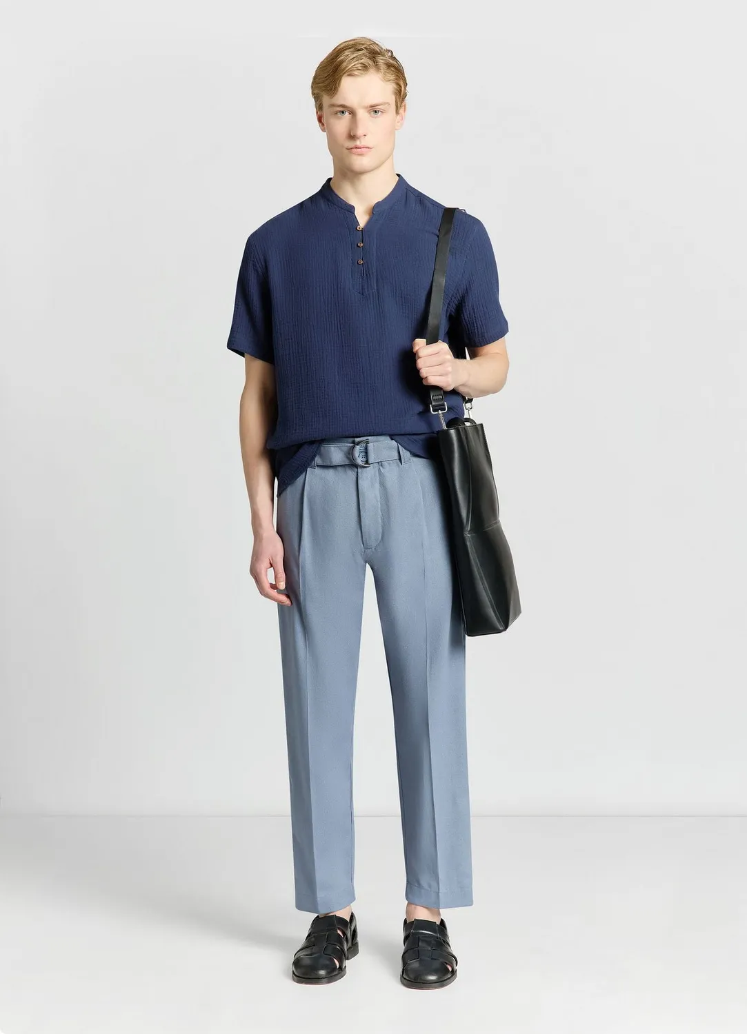 Calliope chemise col mao homme manches courtes
