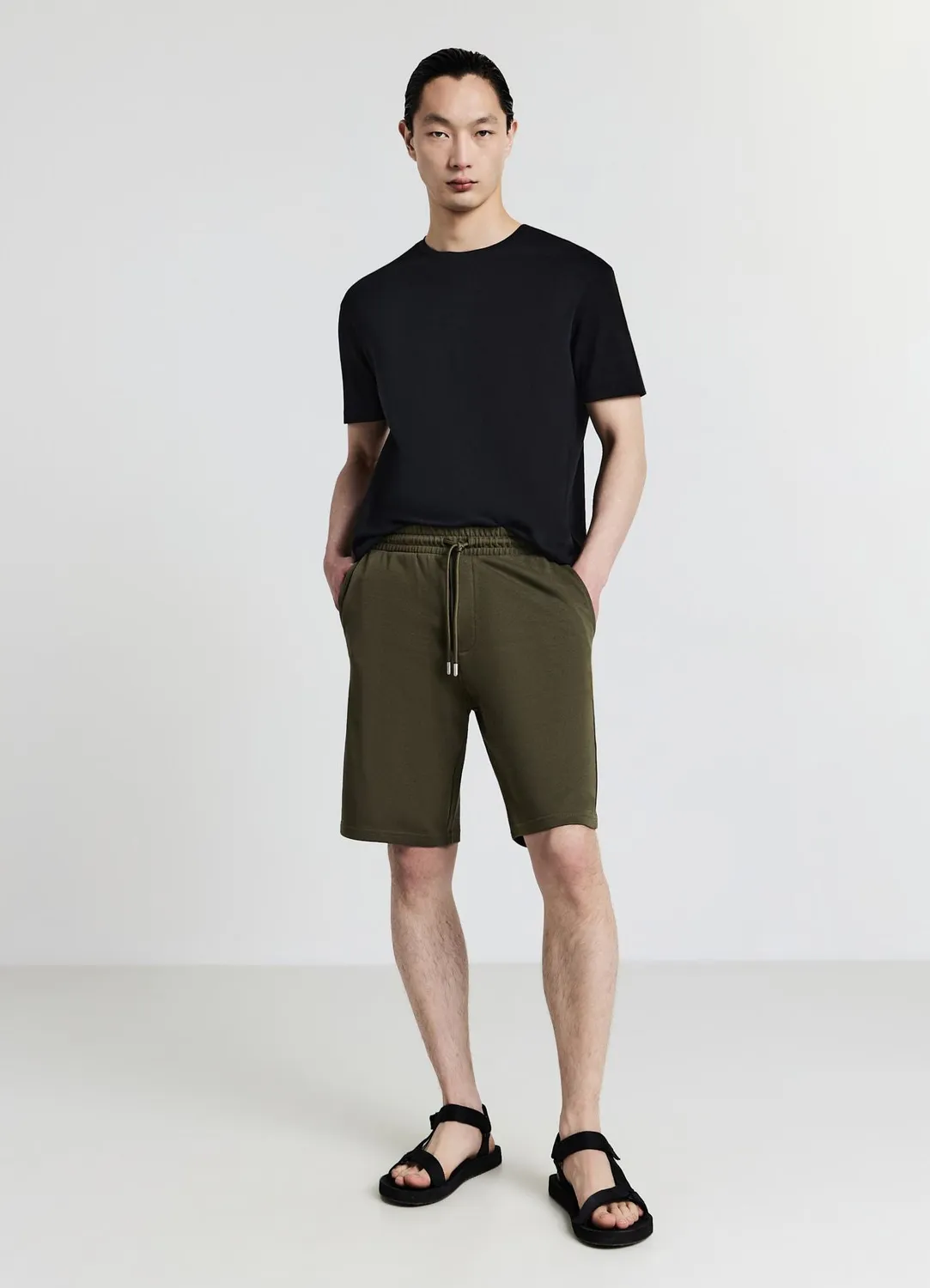 Calliope short jogging homme coton uni cordon taille S-XL