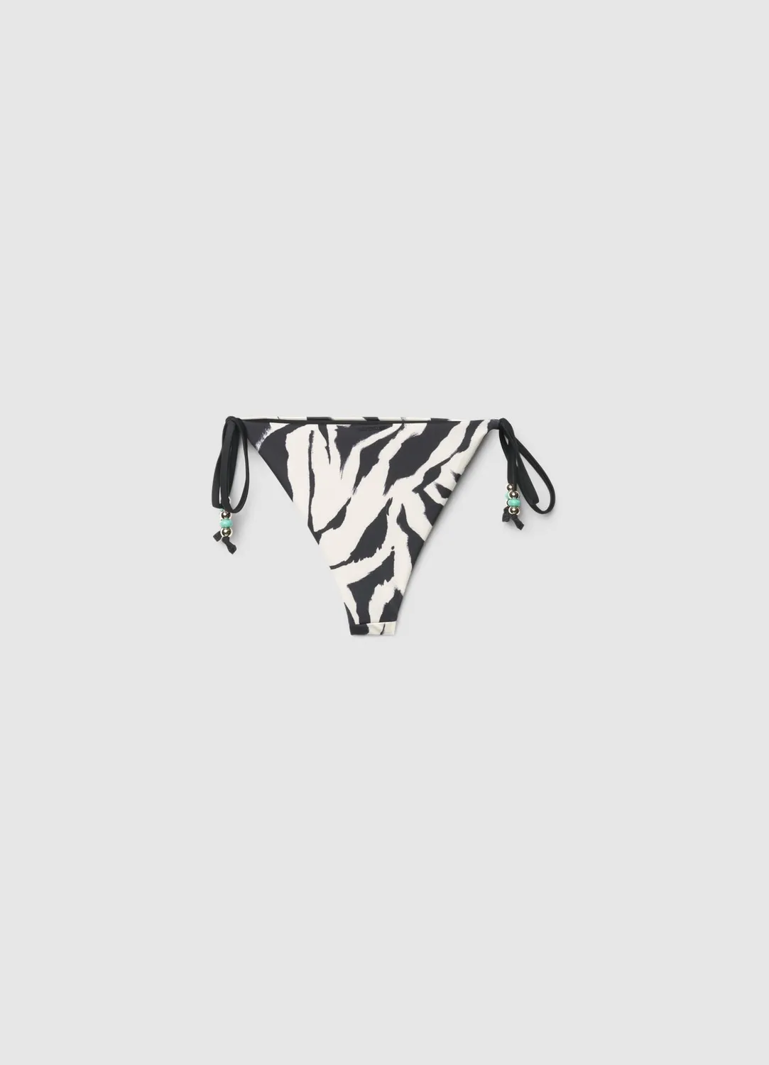 Calliope slip bikini zèbre lacets coupe brésilienne