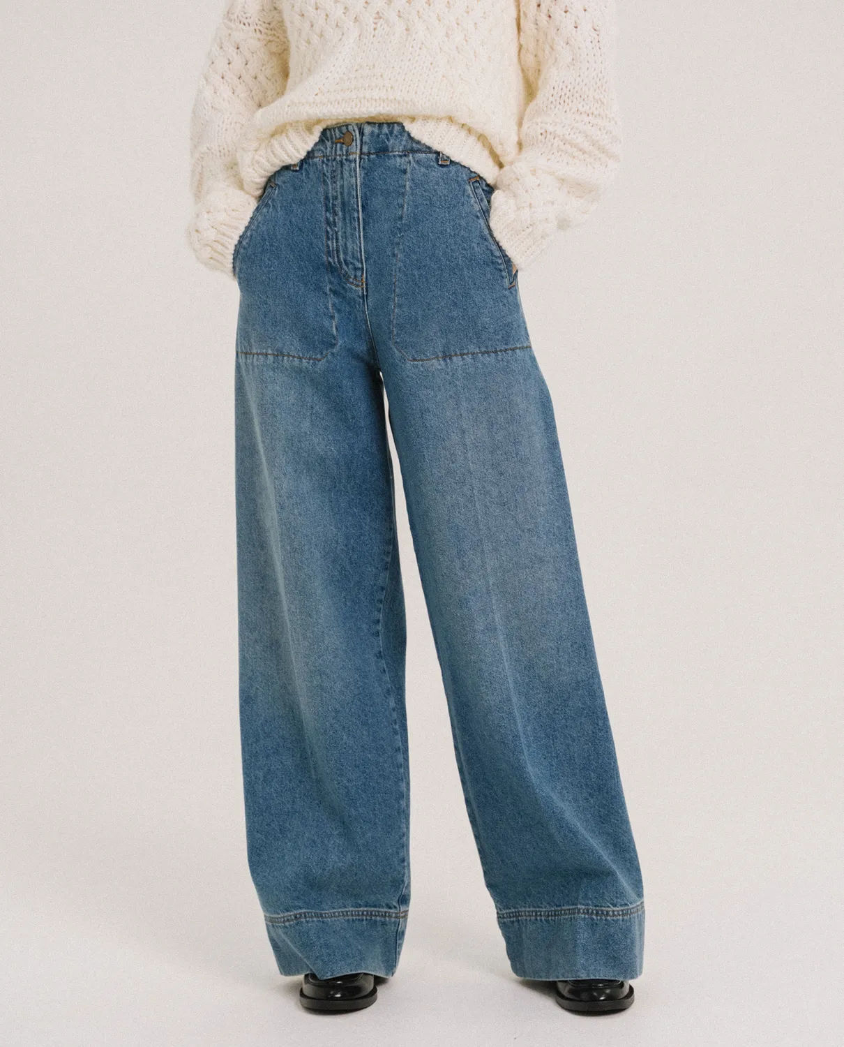 TINSELS FESTON jean LA VAGUE taille haute coton