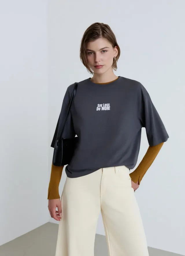 Calliope T-shirt inscription femme col rond