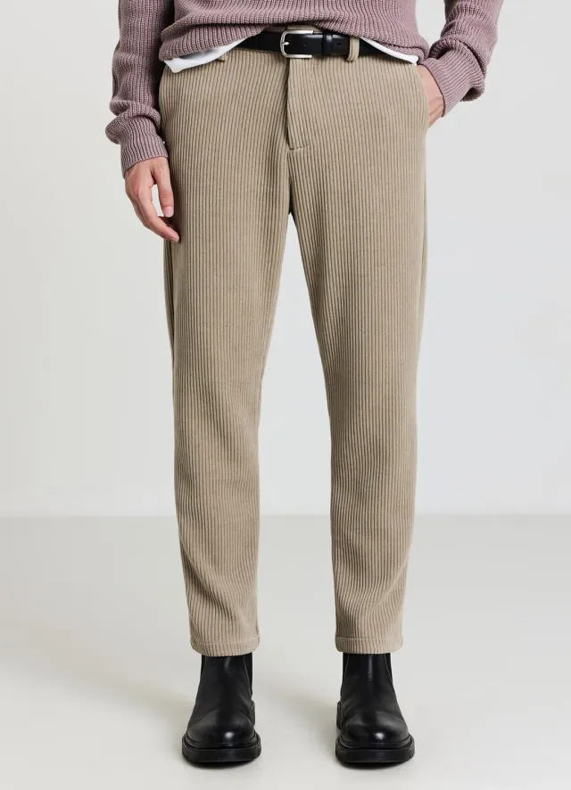 Calliope Pantalon chino effet velours côtelé homme coupe regular