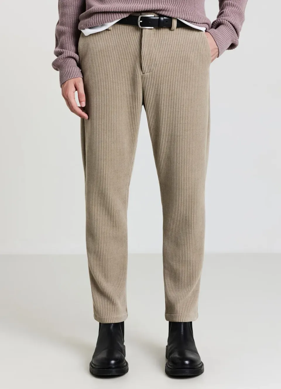 Calliope Pantalon chino effet velours côtelé homme coupe regular