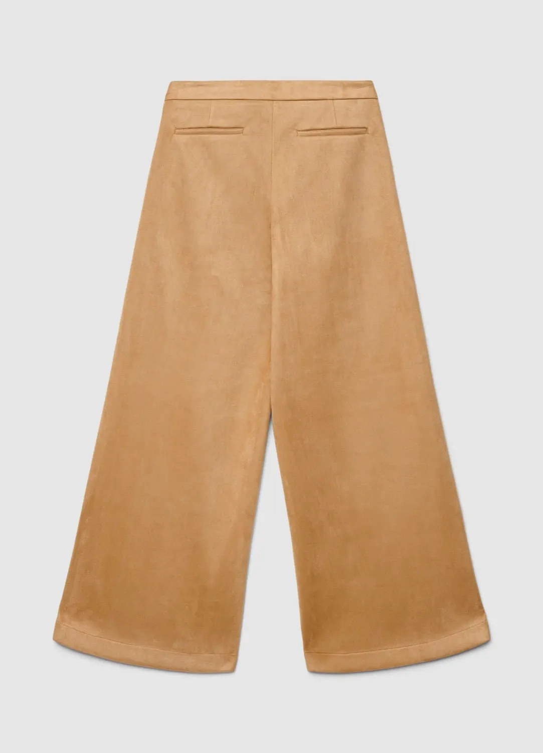 Calliope pantalon culotte femme suédine bouton