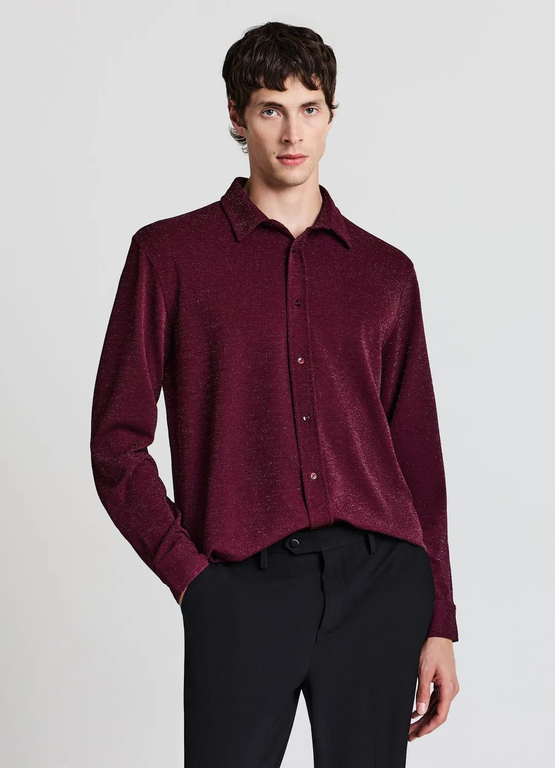 Calliope chemise brillante homme manches longues