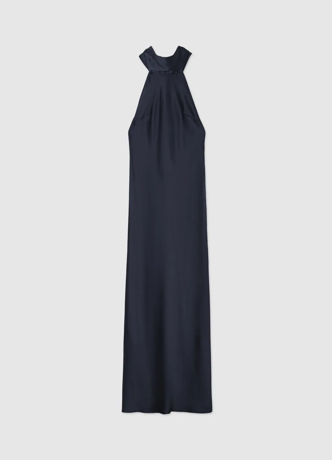 Calliope robe longue halterneck effet satiné unie