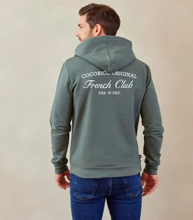 Cocorico French Club sweat capuche homme sauge coton