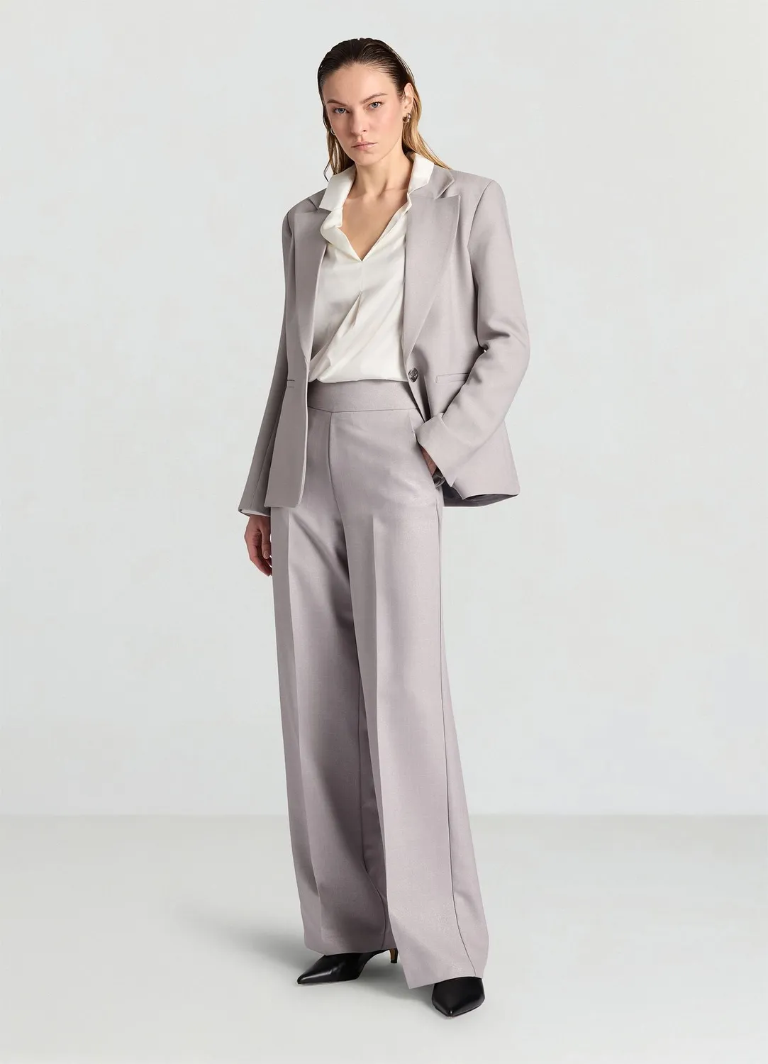 Calliope pantalon palazzo rayé brillant femme