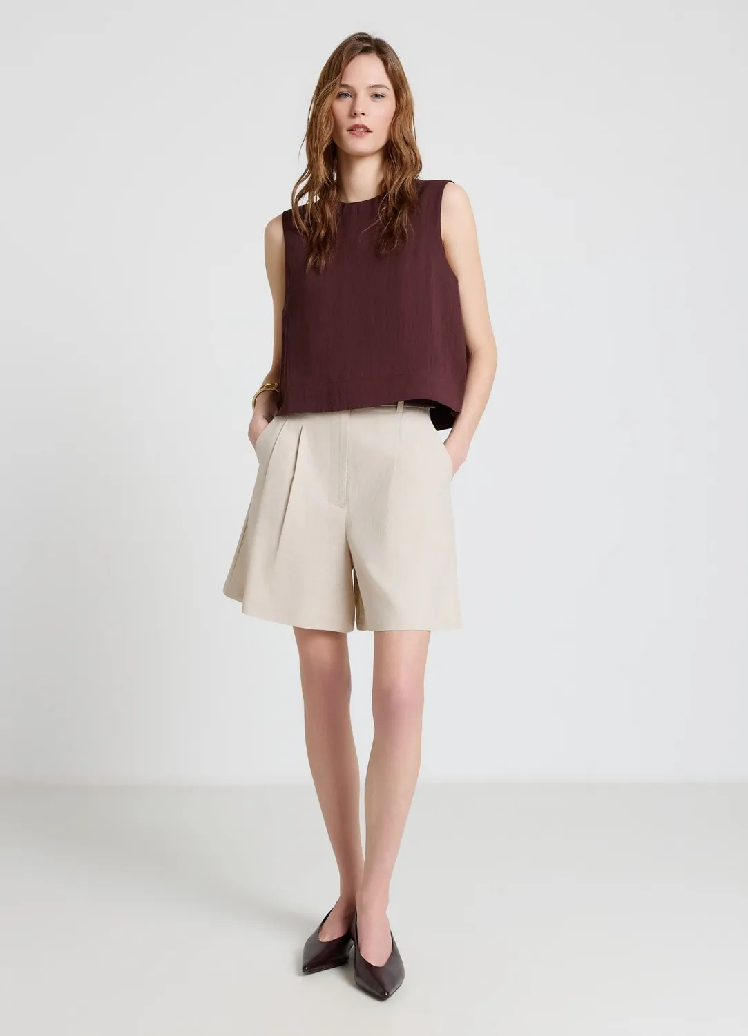 Calliope blouse sans manches unie femme bureau