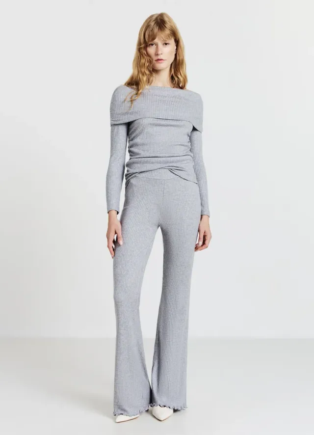 Calliope Zampa Legging évasé à côtes taille haute femme