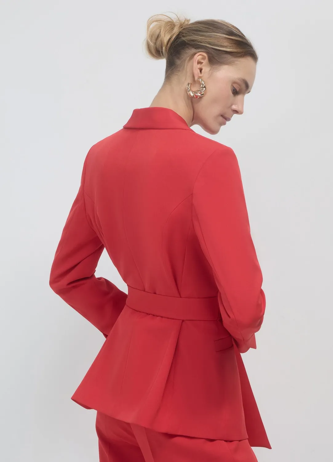 Calliope blazer femme col châle ceinture un bouton