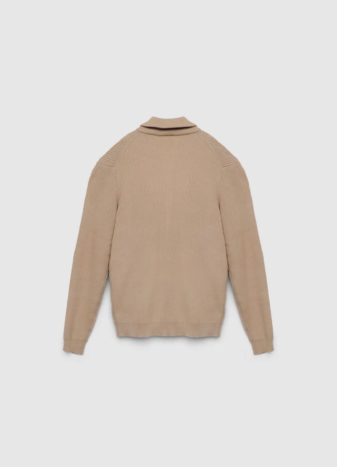 Calliope cardigan zippé col montant homme côtelé