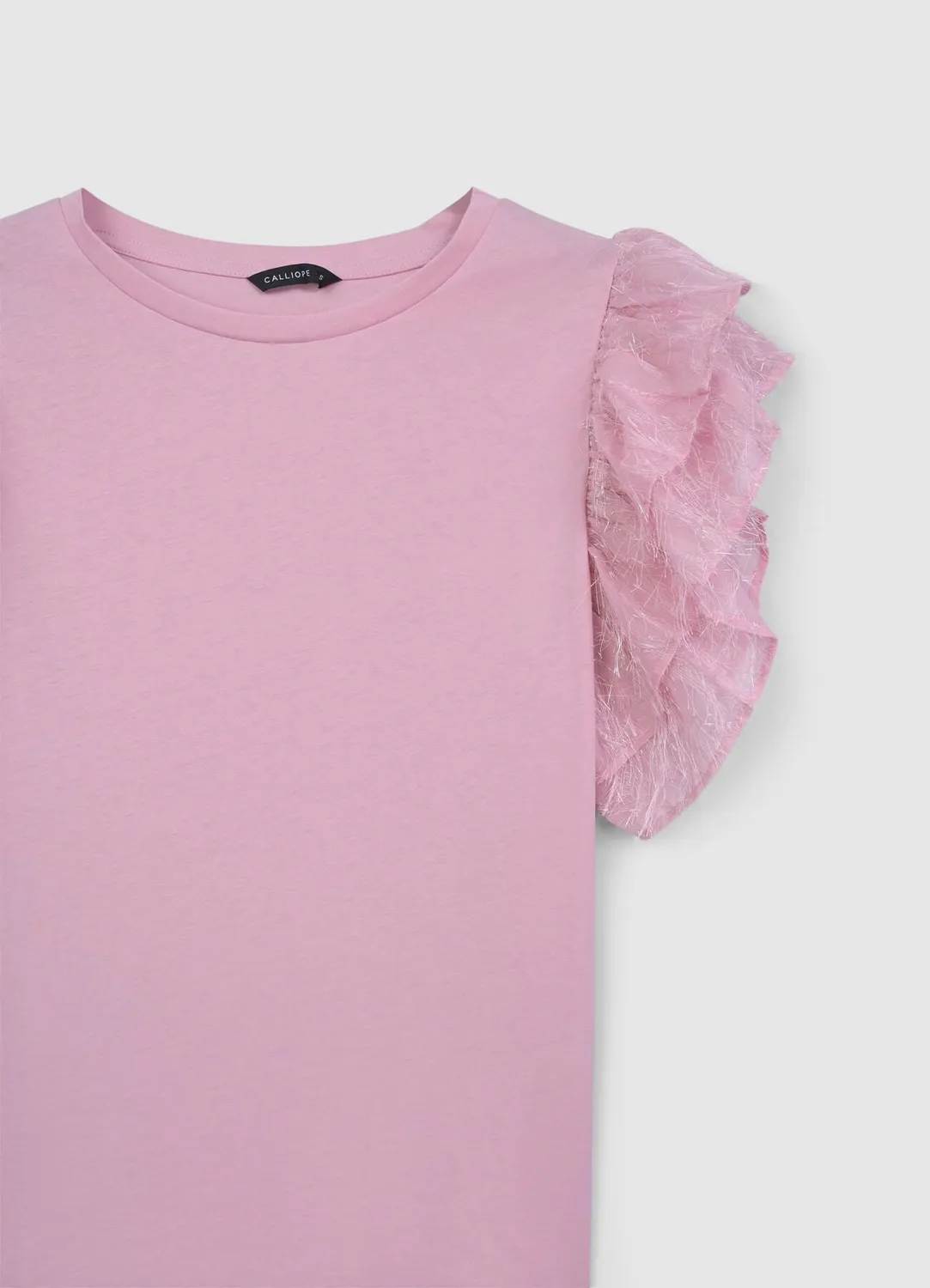 Calliope t-shirt volants femme coton col rond