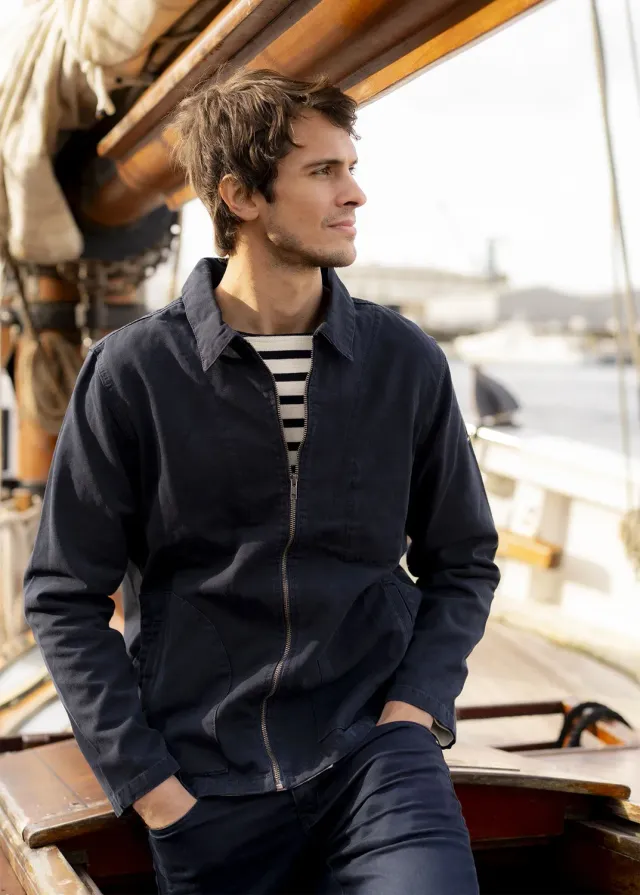 Saint James Crozon veste marine coton homme
