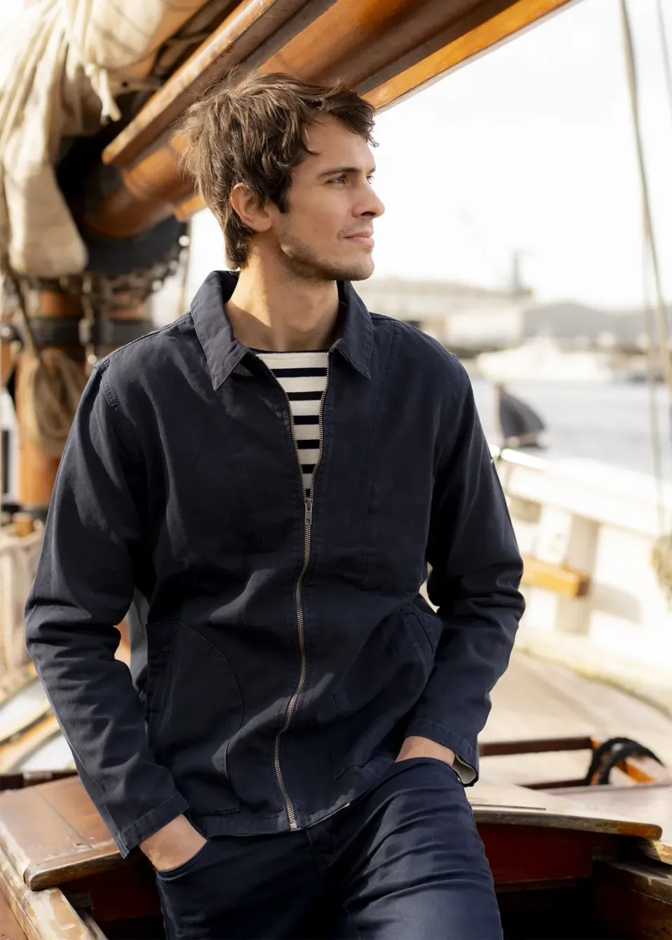 Saint James Crozon veste marine coton homme