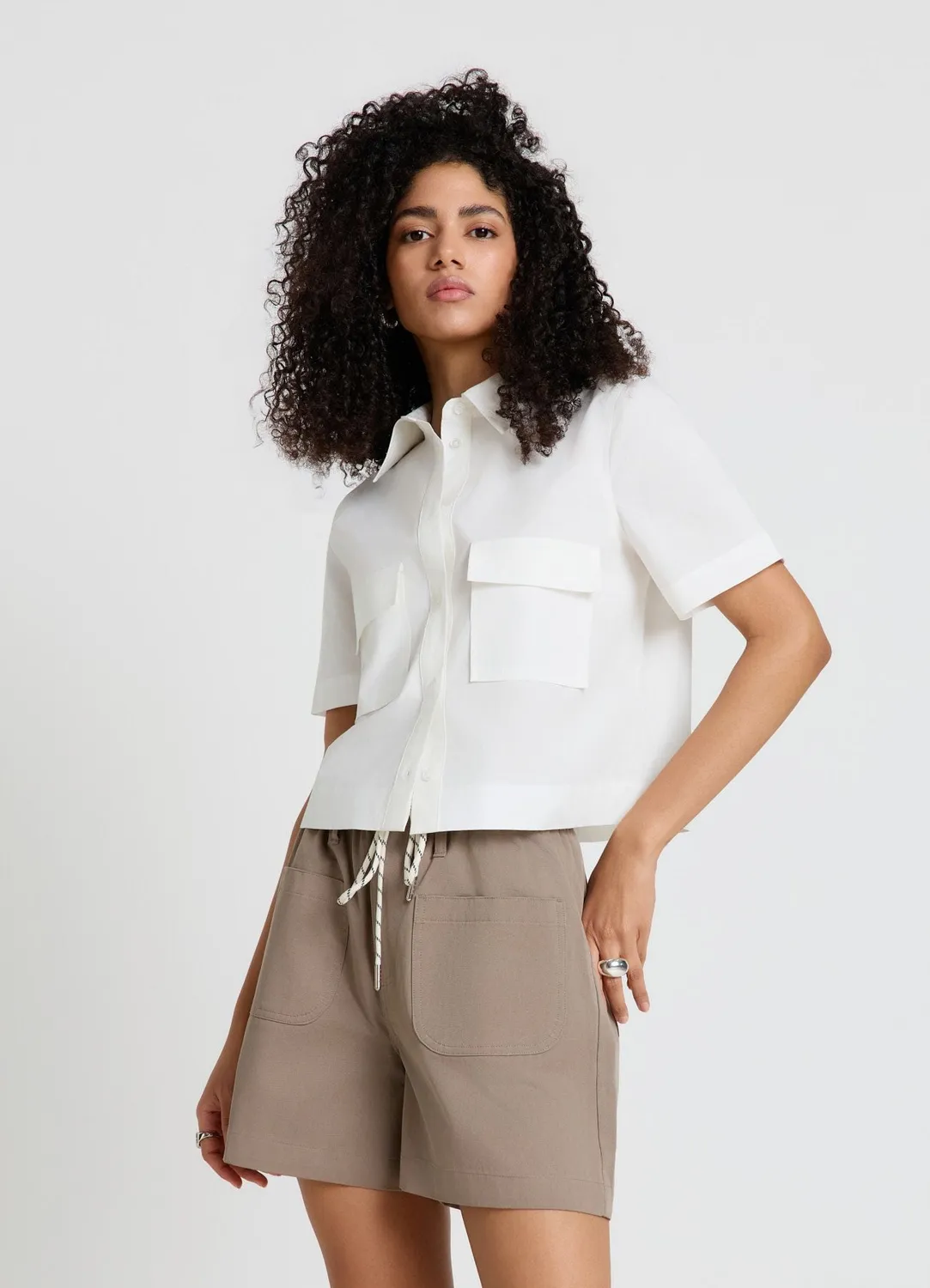 Calliope utility chemise femme poches manches courtes