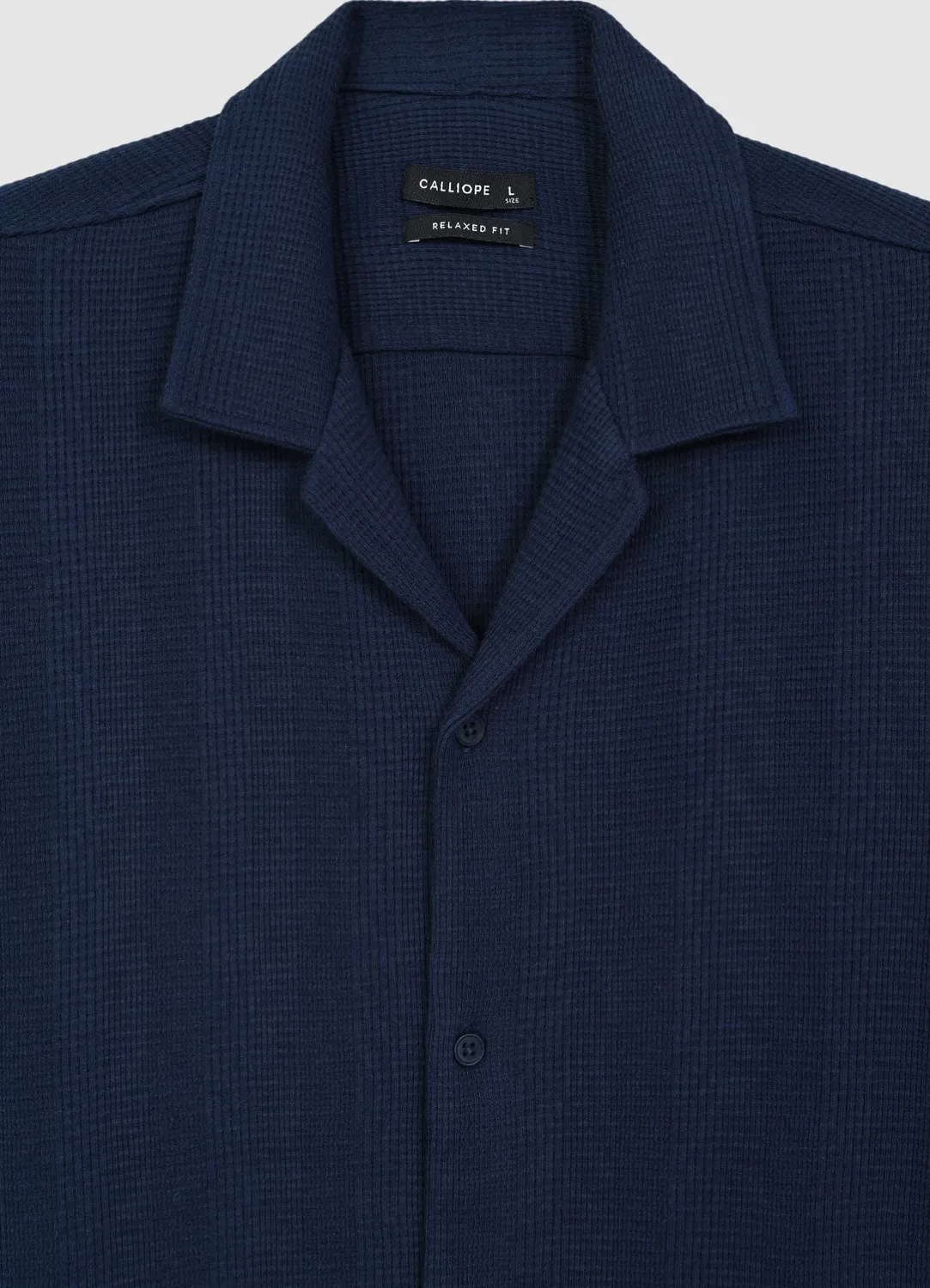 Calliope chemise bowling coton L homme manches courtes unie