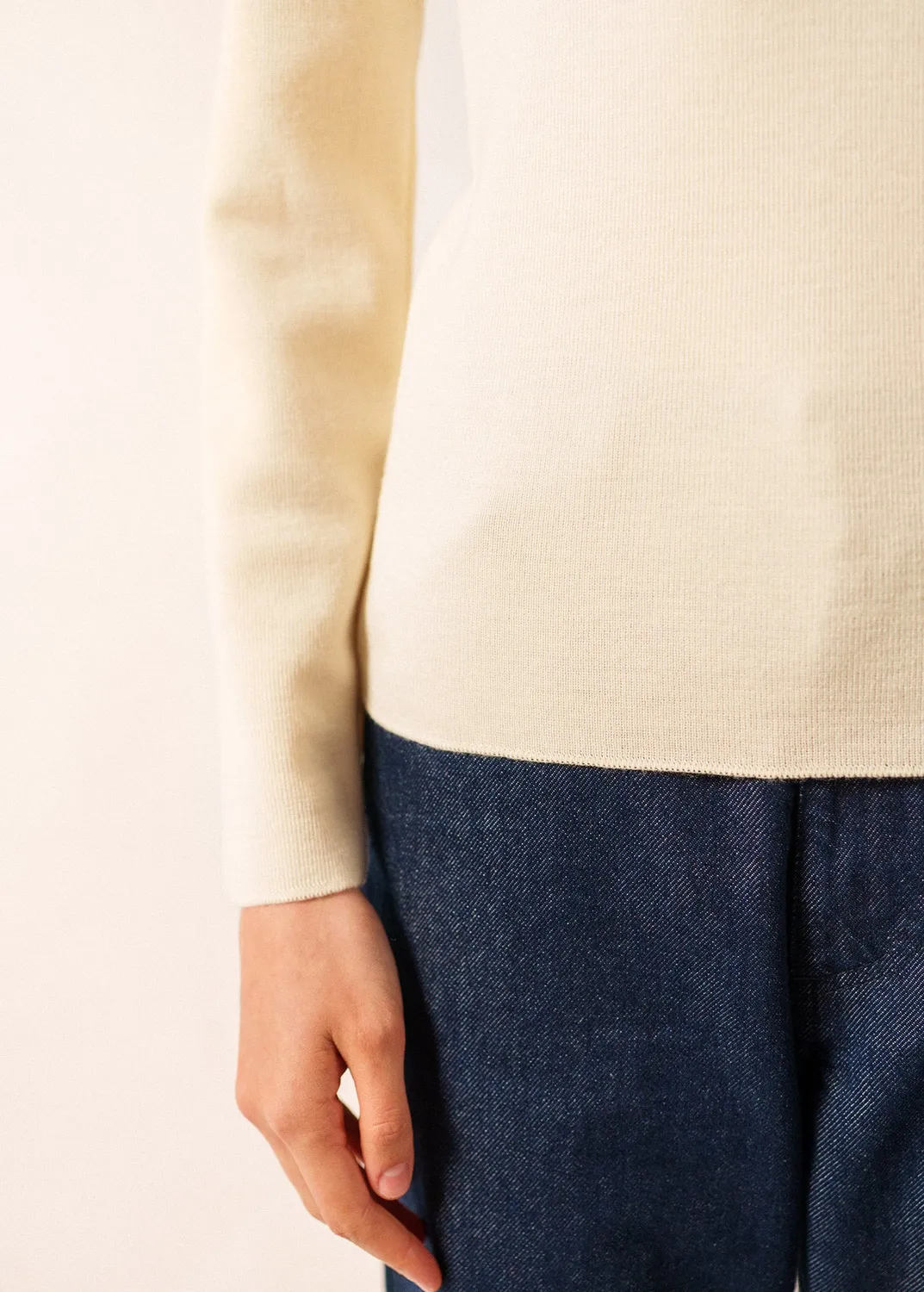 Saint James Marée pull marin écume femme laine