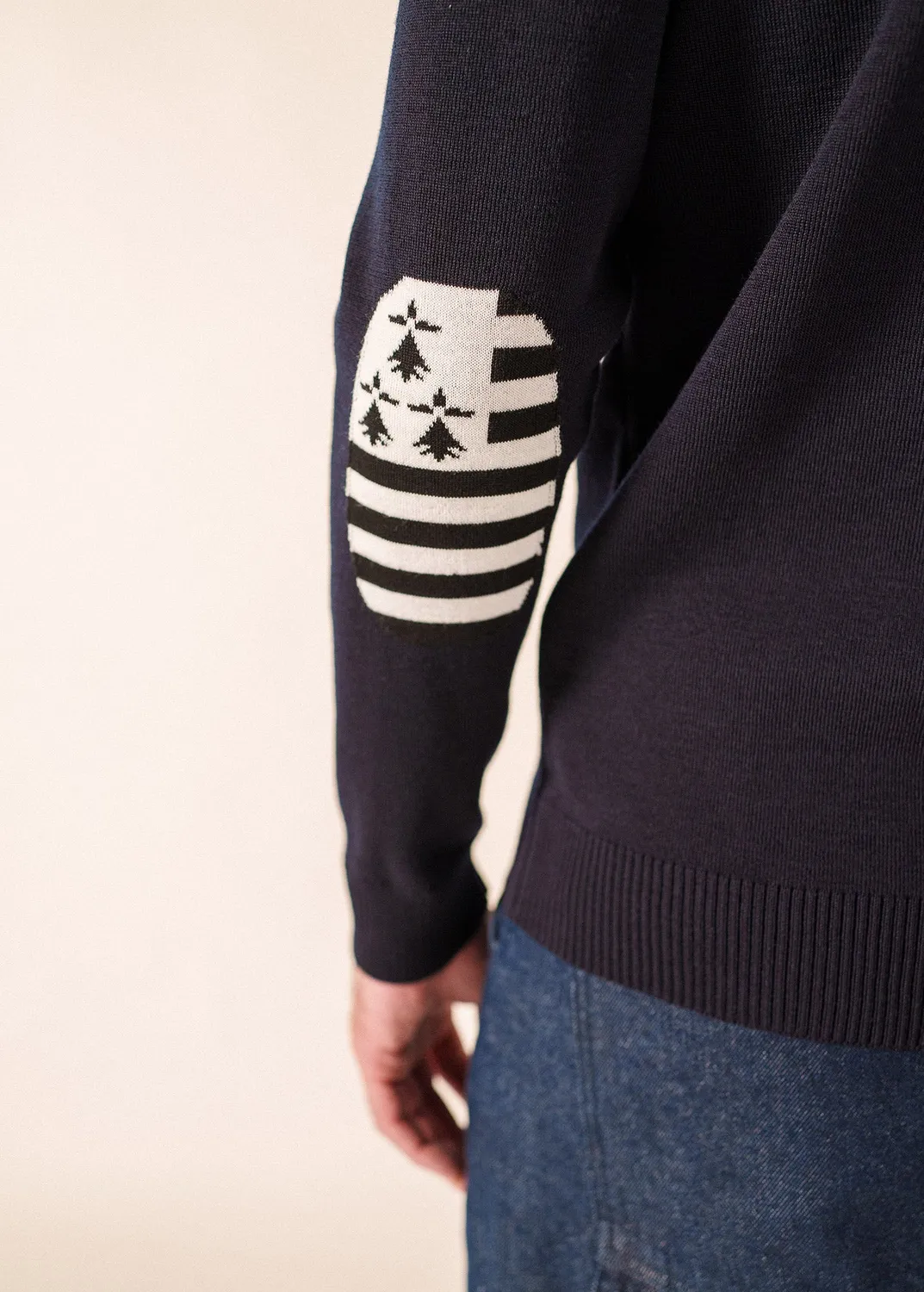 Saint James Mondiovision Bretagne pull navy multico laine