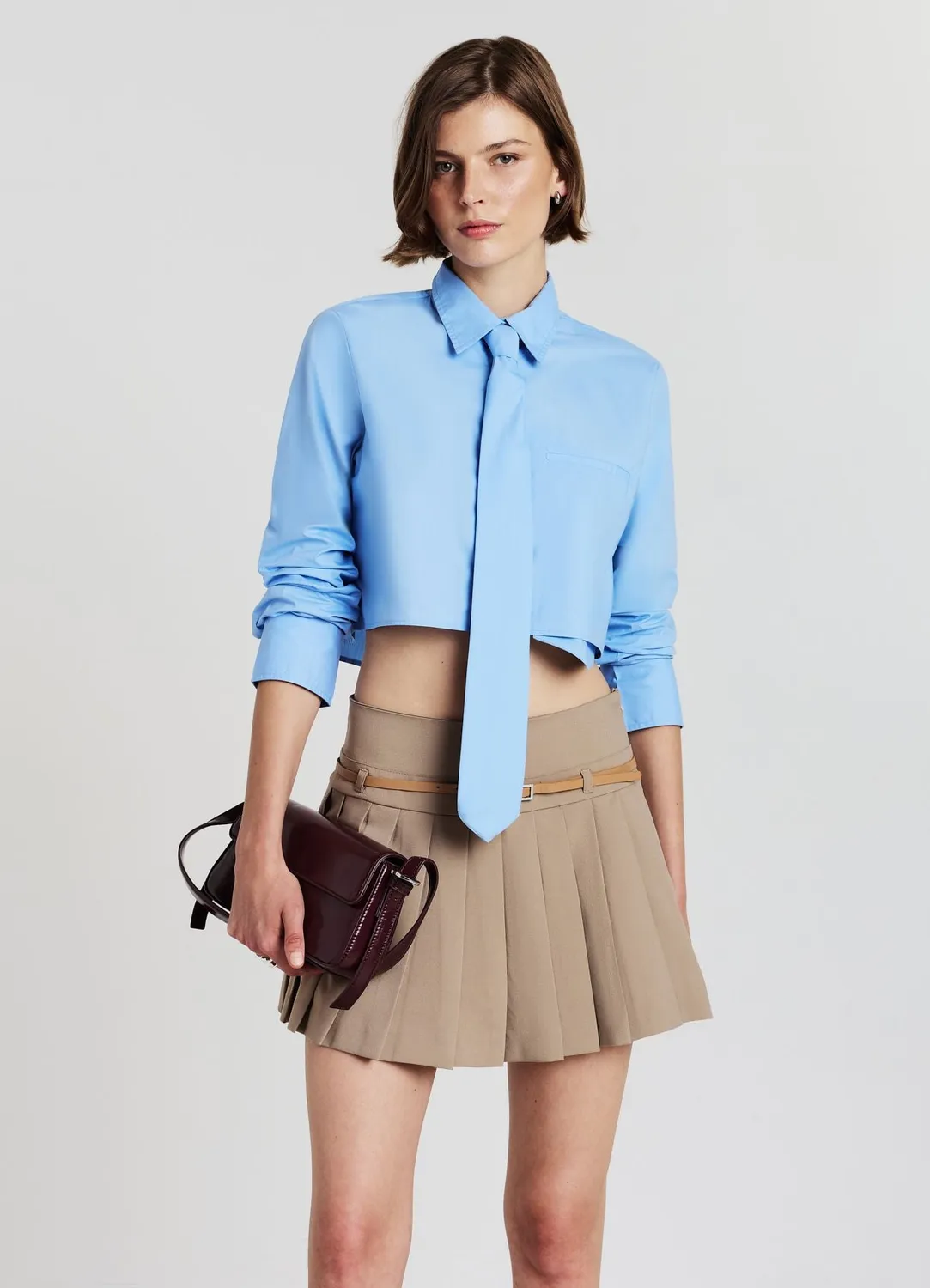 Calliope Chemise crop coton à cravate