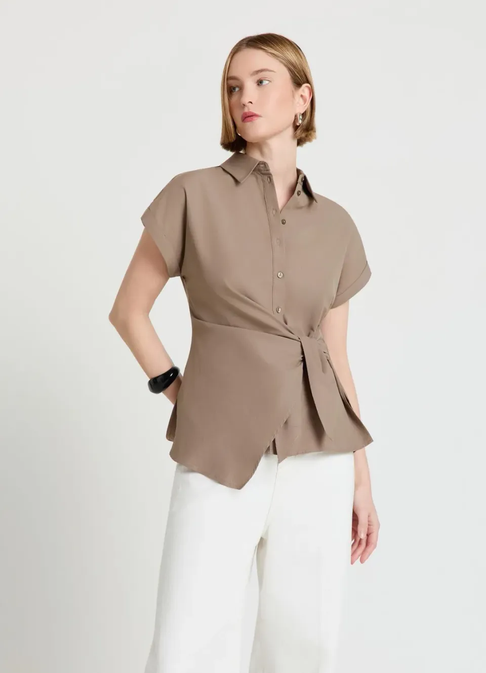 Calliope chemise nouée femme manches courtes