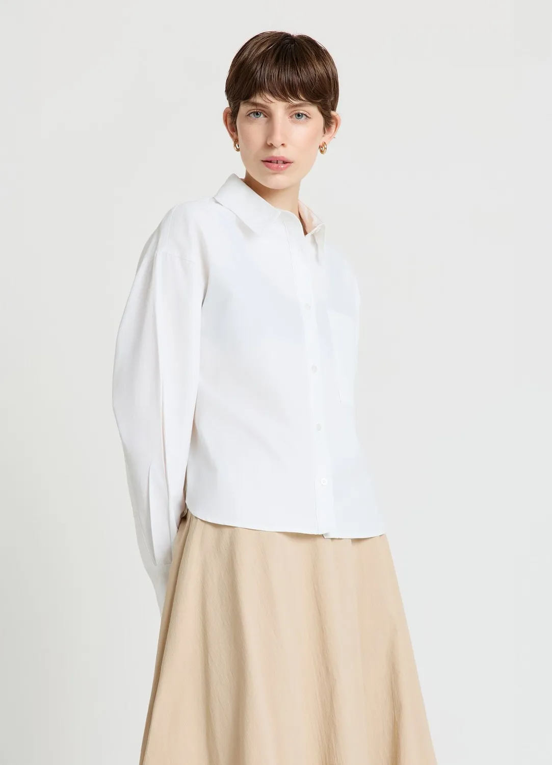 Calliope chemise femme coton manches longues unie