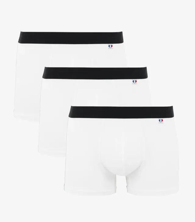 Cocorico Intemporel boxer homme Blanc x3 coton