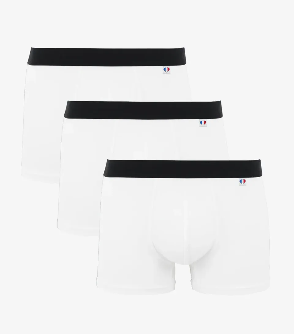 Cocorico Intemporel boxer homme Blanc x3 coton