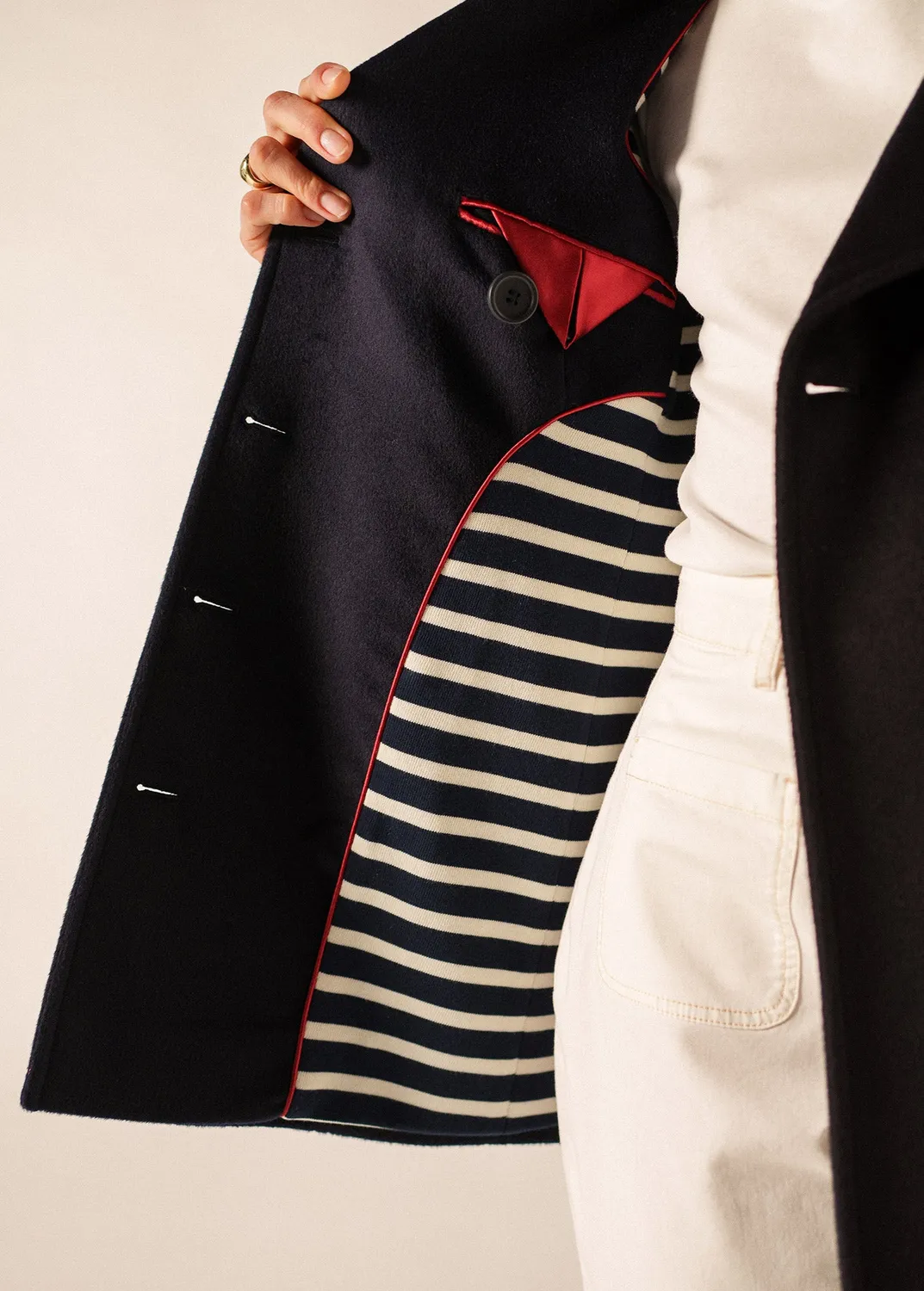 Saint James St Briac caban navy drap de laine