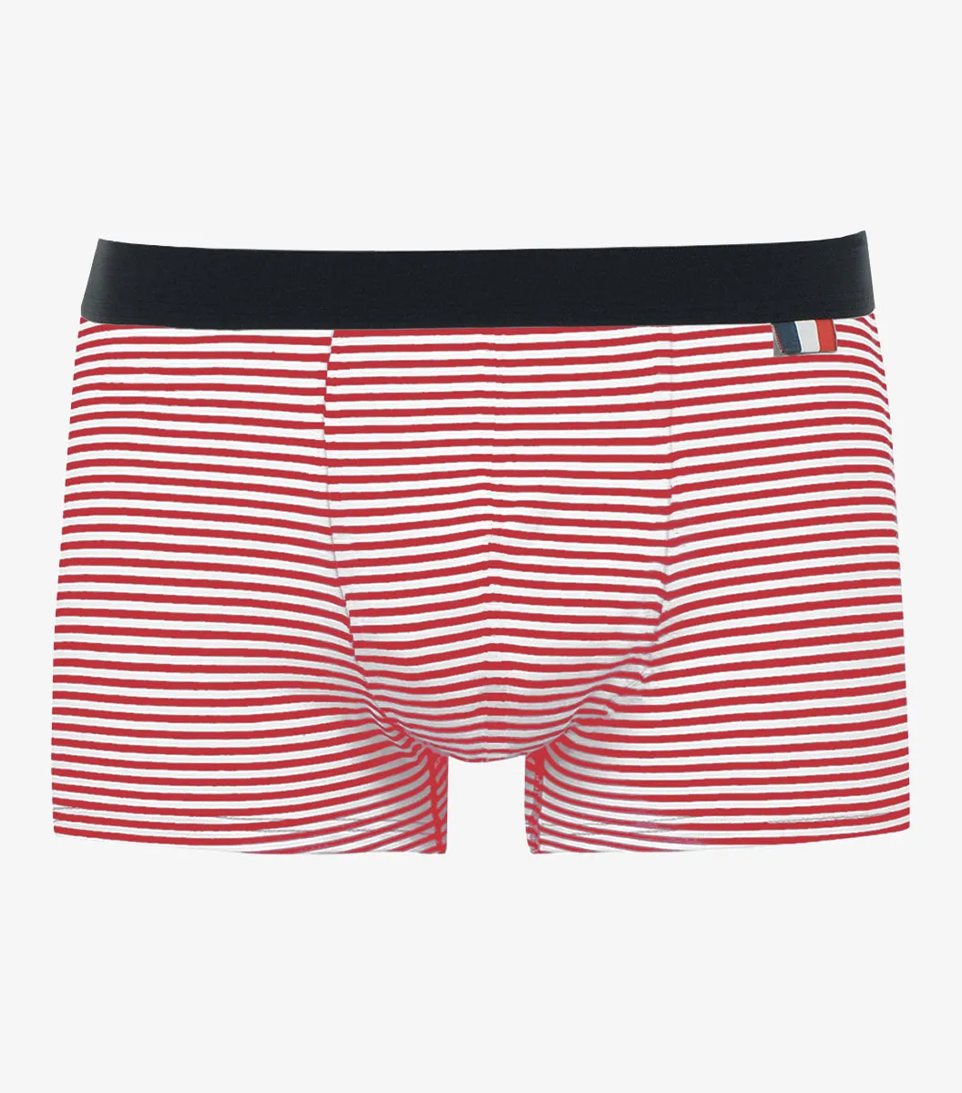 Cocorico Intemporel Marinière Rouge boxer homme coton