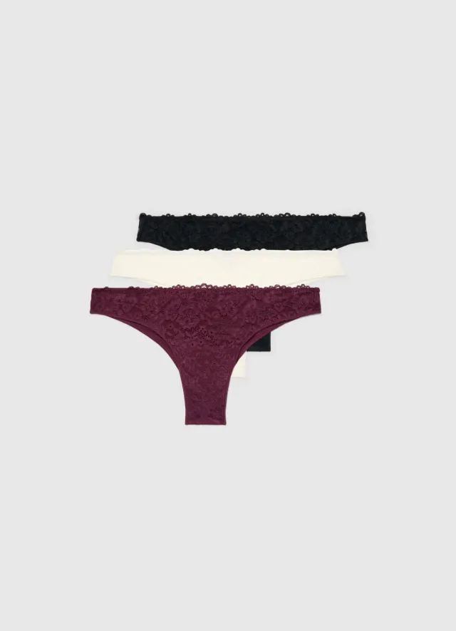 Calliope lot 3 culottes brésiliennes dentelle femme