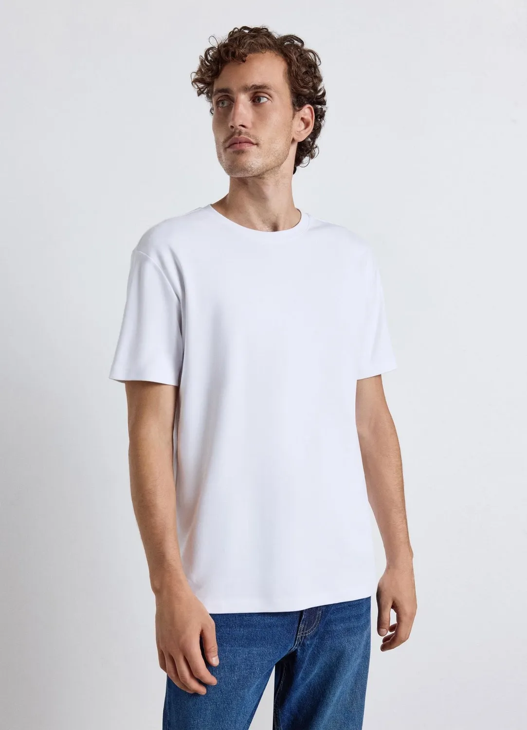 Calliope T-shirt homme col rond uni coton