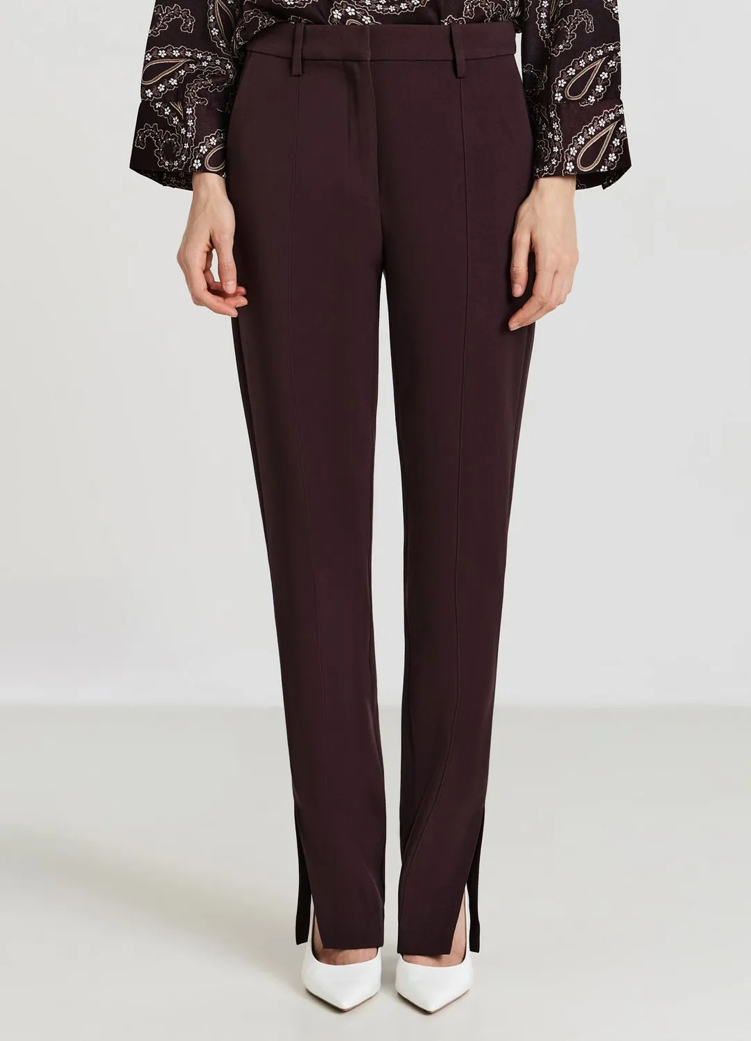 Calliope pantalon slim femme fentes bureau