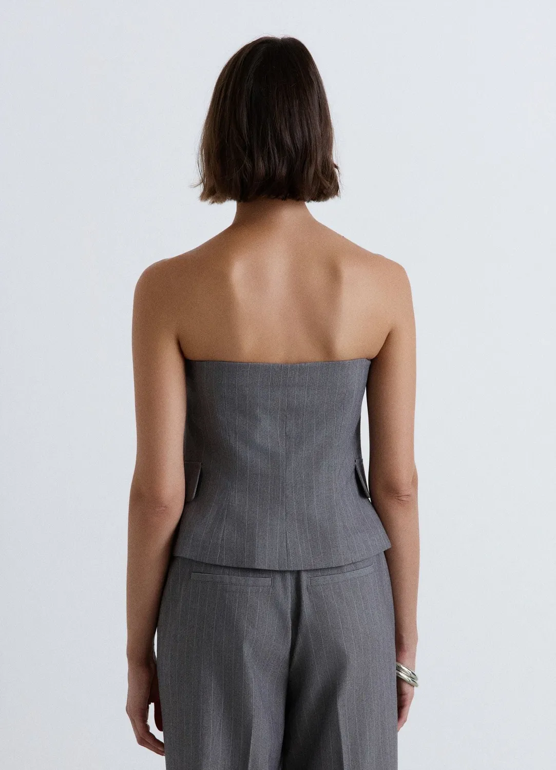 Calliope Atelier gilet bandeau rayé femme boutons