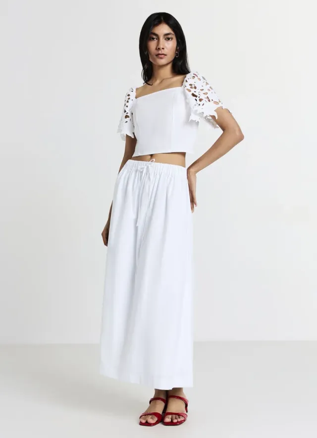 Calliope blouse dentelle col carré regular