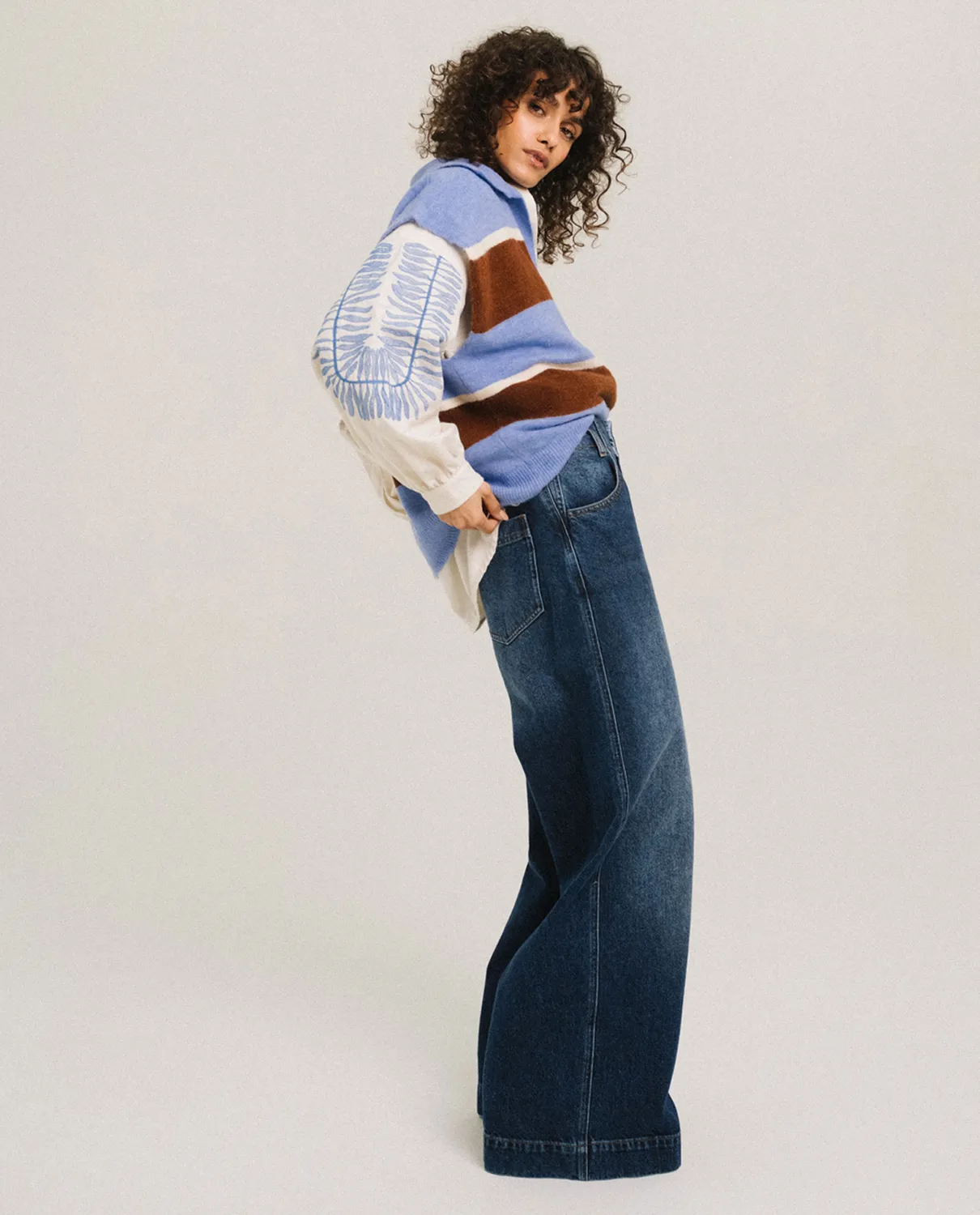 Tinsels Uxue pull sans manches ciel laine chaude