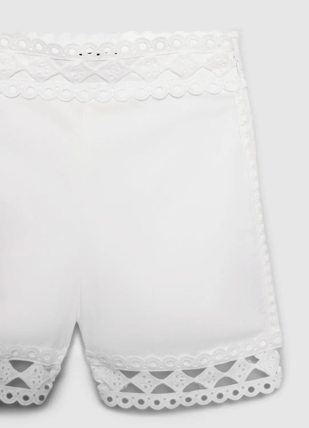Calliope Short taille haute uni à broderies femme
